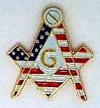Masonic US Flag Motif Lapel Pin