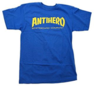 Anti Hero SKATEBOARD COMPANY THRASHER LOGO Skateboard T Shirt BLUE 