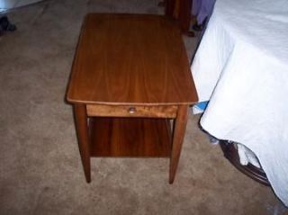Solid Walnut Mersman End Table/Side Table with Drawer