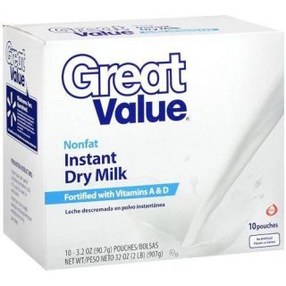 INSTANT POWDERED DRY NONFAT MILK 32 OZ VITAMIN A & D ADDED GREAT VALUE 
