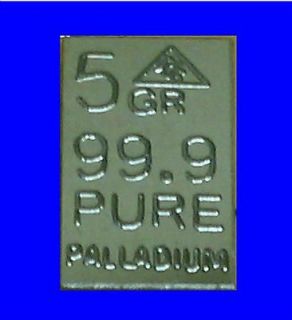 Newly listed One Pure 99.9 Palladium PD Precious Metal Bullion 5 grain 