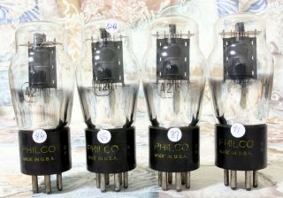 Match 1 Quad PHILCO 42 tubes similar 6F6 KT61 349A