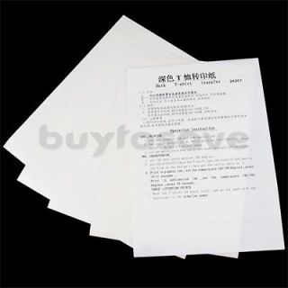 10 Dark Fabric T Shirt Iron On Inkjet Transfer Paper A4