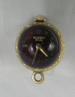 Vintage Ladies 10K gold plated Buren Rival pendant watch