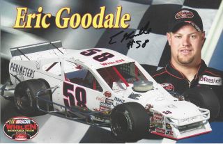 2010 ERIC GOODALE SIGNED #58 NASCAR WHELEN MODIFIED POSTCARD