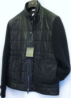 INCREDIBLY SOFT ZEGNA LEATHER BLOUSON/BOMBER WITH KNITTED SLEEVES 