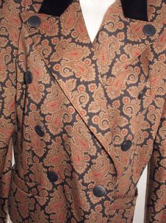 VINTAGE 1980s Escada Womens Silk/Cotton Paisley Blazer Jacket Sz. EU 