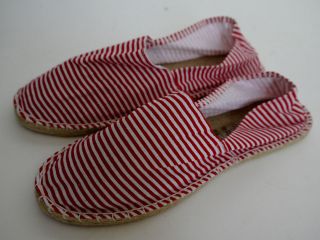   Outfitters Mens Red White Candy Stripe Summer Espadrilles Shoes UK 9