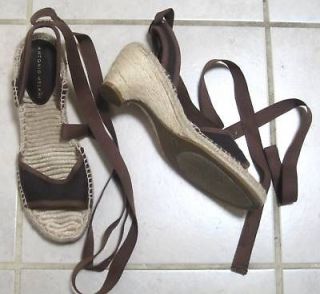Antonio Melani Brown Espadrilles Sandals Womans 9.5 M Shoes Ribbons 