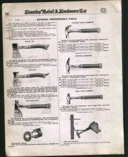 1930 ad estwing Scout Half Util Ax Hatchets Axe Ax Ball Pein Hammer 