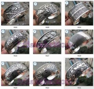 Ethnic Classical Tibet Silver totem blessings Cuff bangle & Bracelet 9 