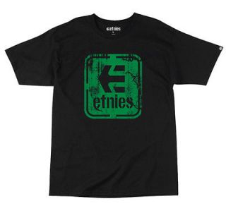ETNIES STAMPED BLACK SIZE SMALL MENS SKATE T SHIRT NEW