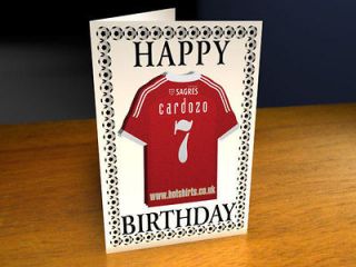 BENFICA FC FOOTBALL SHIRT BIRTHDAY CARD   PERSONALISE