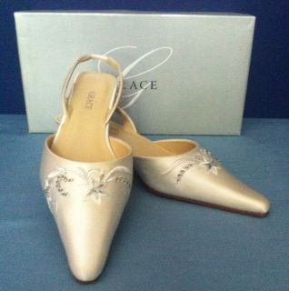 Grace BRIDAL Wedding Formal Lilla Silk Satin Shoes White Silk