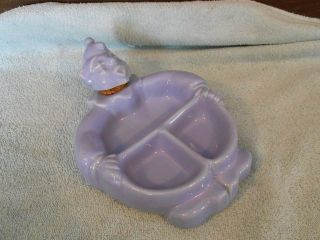 Blue Hankscraft Vintage Baby Bowl Dish Clown Baby Food Warmer Pottery