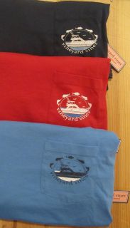 Vineyard Vines Mens Sportfisher Fishing Pocket T Shirt   Red, Navy 