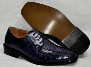 Antonio Cerrelli Elite Mens Oxford Dress Shoes Navy Sz 8.5 NIB