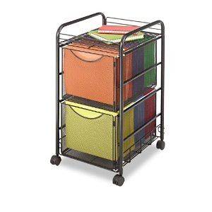 Safco Mesh File Cart Drawers Home Office Storage Organizer Portable 