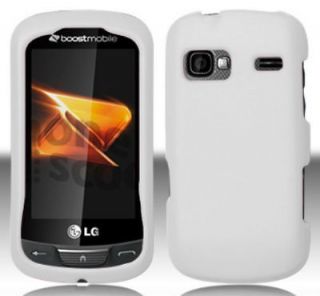 White LG Expression C395C Slider Phone Cover Hard Case Rubberized Feel 