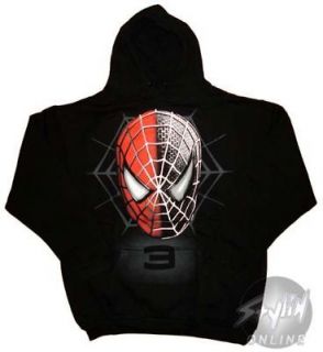 Marvel Comic 2 Spiderman Venom Faces 3 Hooded Hoodie XL