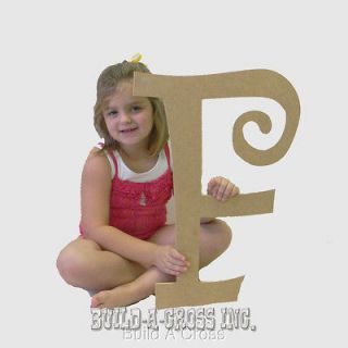 Unfinished Letters Curlz Paintable Large Letter Craft Wall Decor (F)