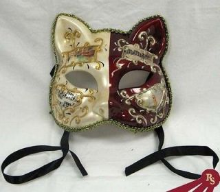 RED/WHITE CAT FACE MASK   Masquerade Masks   VENETIAN