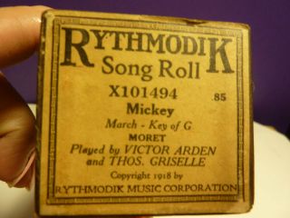 Vintage Piano roll RYHTMODIK X101454 MICKEY by Arden
