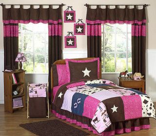 CHEAP WESTERN HORSE COW GIRL TWIN SIZE BED BEDDING COMFORTER SET FOR 