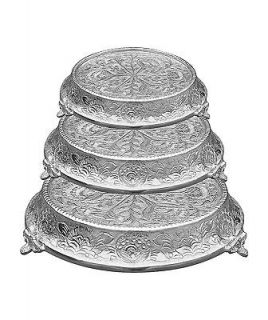 WEDDING TAPERED SILVER CAKE STAND ROUND SET/3 14, 16, 18 FOR PRO 