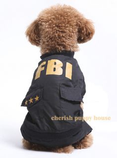 CLASSIC FBI Dog Pet Coat Clothes Jacket Christmas Apparel sweater 6 