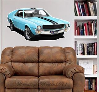   AMC AMX Muscle Car WALL GRAPHIC FAT DECAL MAN CAVE BAR ROOM MURAL 3001