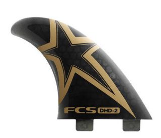 FCS Fins   DHD2 PC   Smoke Hex/Gold Star   Thruster   Surfboard