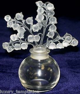 LALIQUE Clairefontaine Lily of the Valley Perfume Bottle Signed Made 