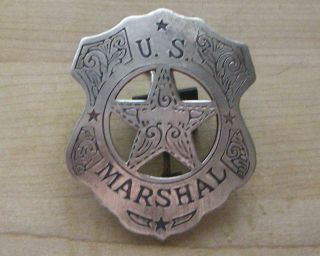MARSHALL BADGE B W  25 SHERIFF WESTERN POLICE