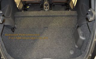 Fiat 500 Rear Seat Delete kit, Drop 47 lbs, Increase cargo space 