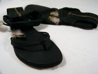FIEL Nevis Black Suede Sandals Retails $142 Womens Size 8 B893