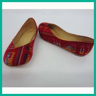 Fiel Womens Suyan Artisianal Ballet Flat,Red Patterned 8 Nwb Rtl $135 