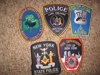   MIXED LOTS POLICE NEW YORK PIPE BAND BOSTON PATCHES COLORFUL PATCH