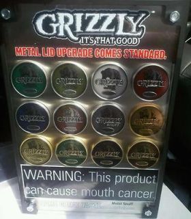 New Grizzly Tobacco Promo Advertising Sign NEW   man cave snuff chew 