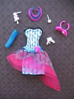 MONSTER HIGH ~ Lagoona Blue Dot Dead Gorgeous~ DRESS CLOTHES JEWELRY 