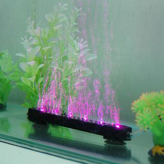 LED Purple Aquarium Fish Tank Strip Airstone Bubble Light Nice Night 