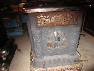Beautiful and Rare Antique Eclipse Stove Co. Cast Iron Wood Stove,