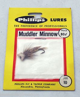 VINTAGE PHILLIPS FLY & TACKLE,FISHING FLY LURE,MUDDLER MINNOW New In 