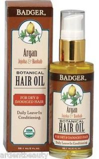 Badger Certified Organic Hair Oil Treatment Balance Restore Condition 