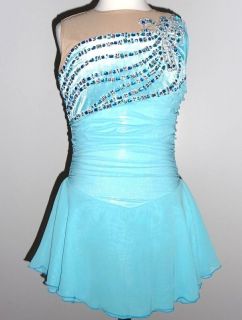 BEAUTIFUL FIGURE ICE SKATING COMPETITION DRESS CUSTOM MADE TO FIT