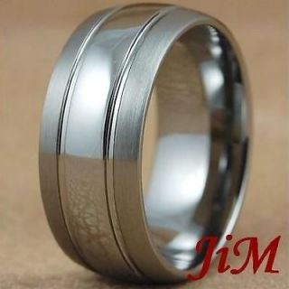 10MM TUNGSTEN MENS RING TWO TONE WEDDING BAND TITANIUM COLOR JEWELRY 