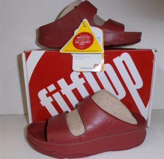 WOMENS FITFLOP GOGH STYLE RASBERRY SLIDE IN LEATHER SHOE NIB