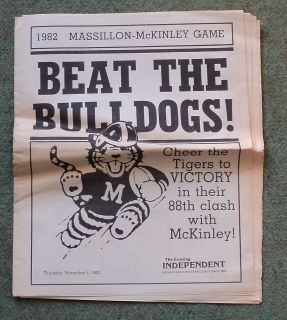 Massillon Tigers vs McKinley Bulldogs   1982   16 page tabloid 
