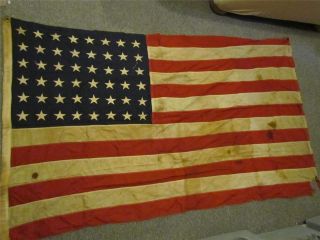 LARGE RARE WWII US FLAG ~ 48 Stars ~ Brought From Home Of A Military 