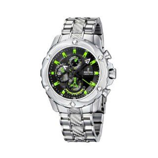 Festina Mens F16525/3 Silver Stainless Steel Quartz Watch with Black 